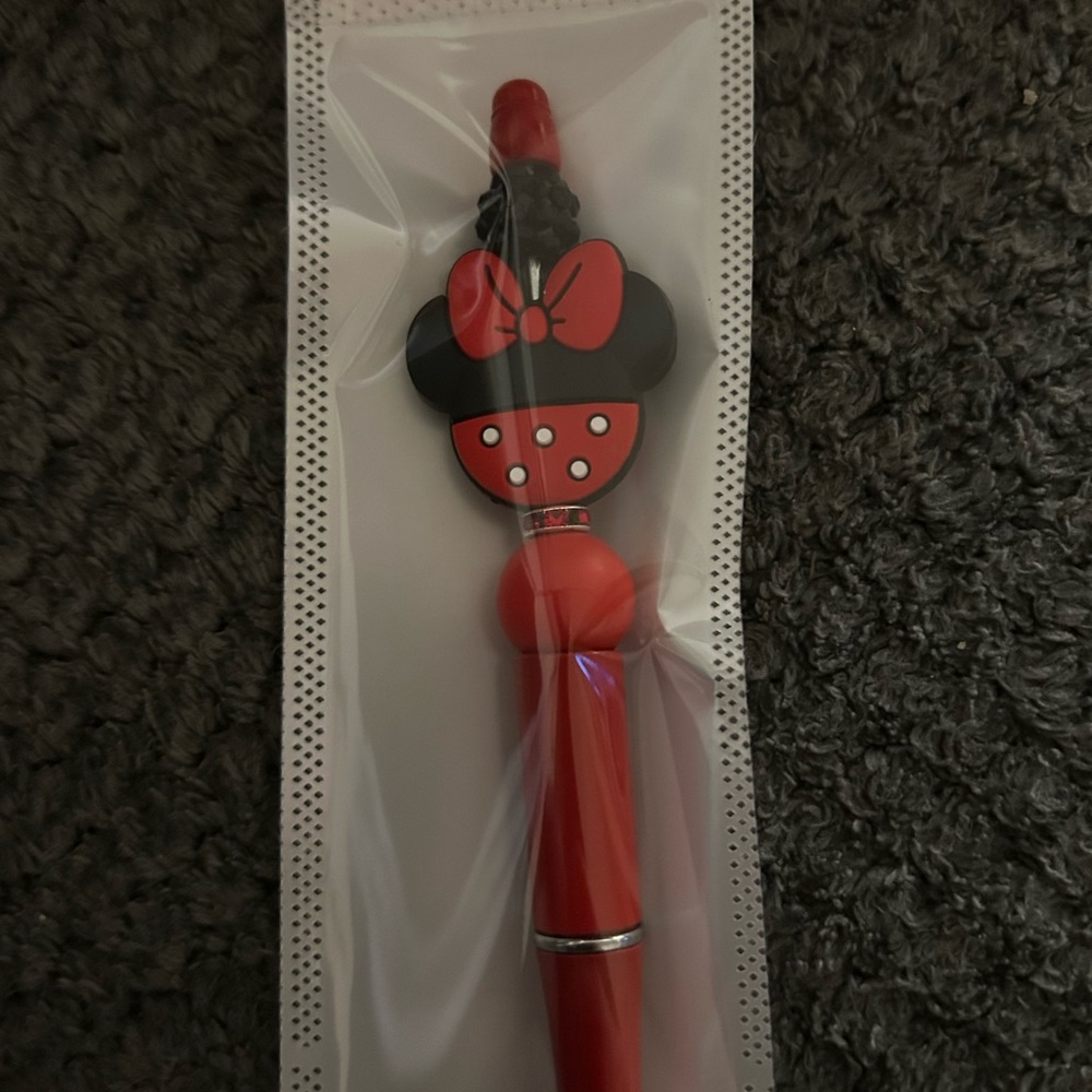 Hand Crafted Red Minnie Mouse Pen